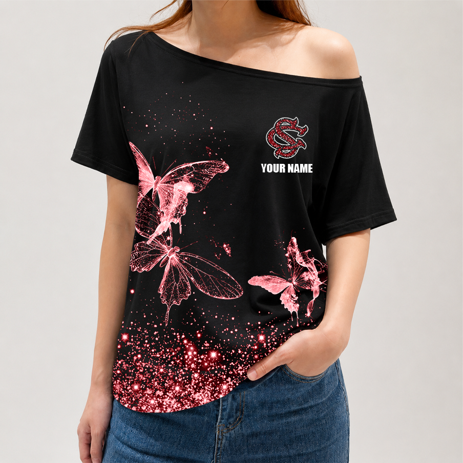 [FAN FAVORITE] NEW CUSTOMIZED NCAA CWS10 SCG SOUTH CAROLINA GAMECOCKS OFF-SHOULDER SHIRT