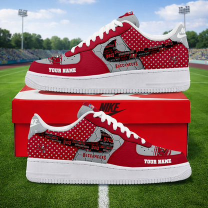 LIMITED EDITION - NEW CUSTOMIZED NFL10 TBB TAMPA BAY BUCCANEERS AF1 SNEAKERS