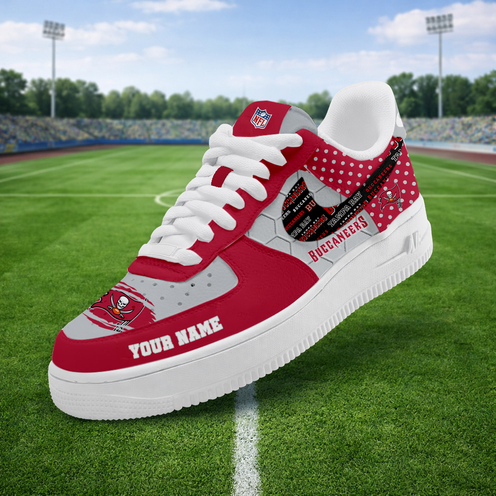 LIMITED EDITION - NEW CUSTOMIZED NFL10 TBB TAMPA BAY BUCCANEERS AF1 SNEAKERS