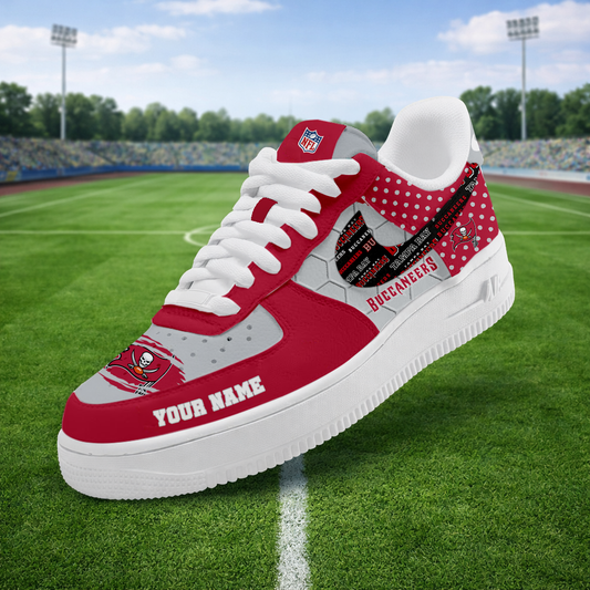 LIMITED EDITION - NEW CUSTOMIZED NFL10 TBB TAMPA BAY BUCCANEERS AF1 SNEAKERS