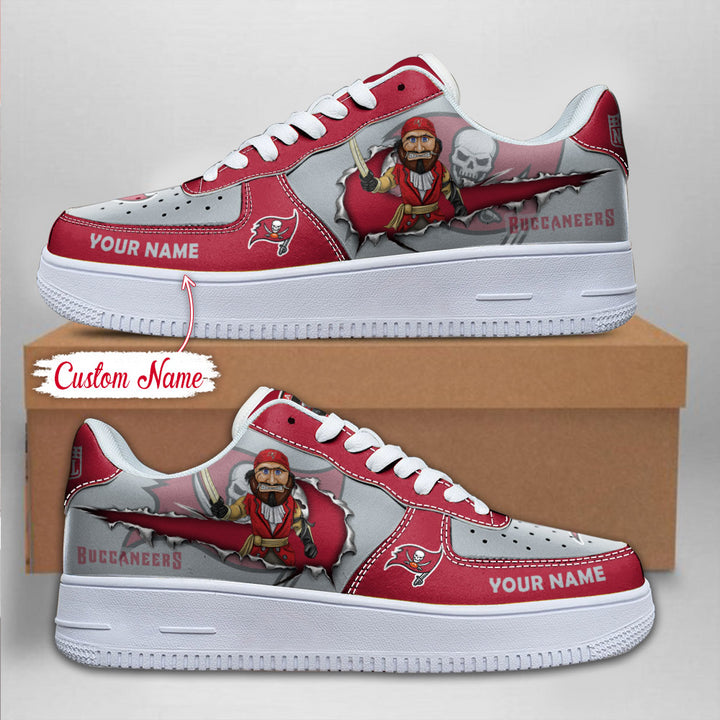 LIMITED EDITION - NEW CUSTOMIZED NFL10 TBB TAMPA BAY BUCCANEERS AF1 SNEAKERS