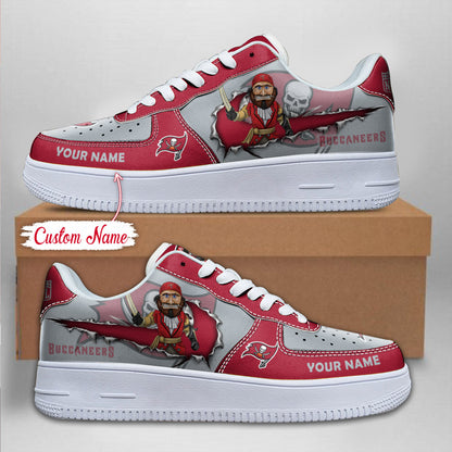 LIMITED EDITION - NEW CUSTOMIZED NFL10 TBB TAMPA BAY BUCCANEERS AF1 SNEAKERS