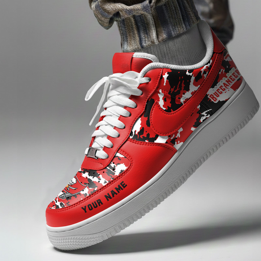 LIMITED EDITION - NEW CUSTOMIZED NFL10 TBB TAMPA BAY BUCCANEERS AF1 SNEAKERS