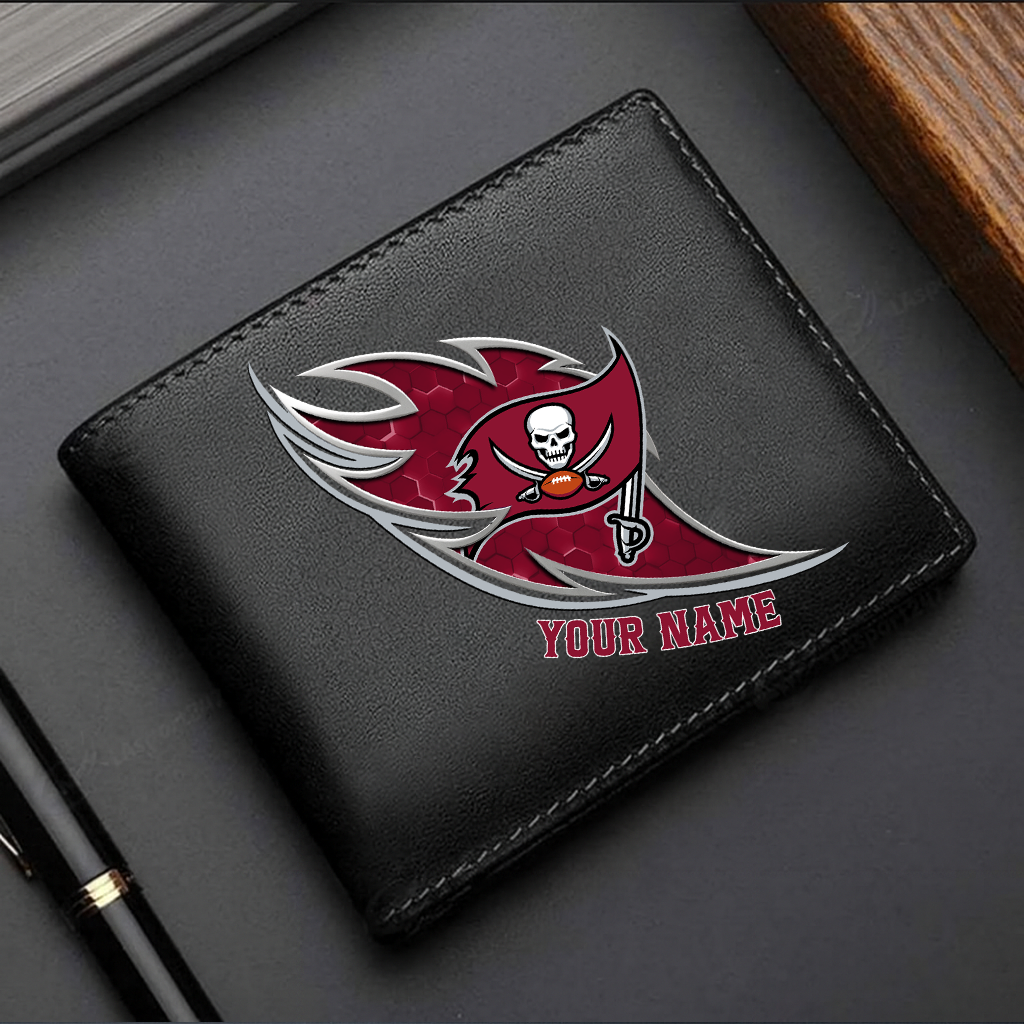 LIMITED EDITION - NEW CUSTOMIZED NFL10 TBB TAMPA BAY BUCCANEERS LEATHER WALLET