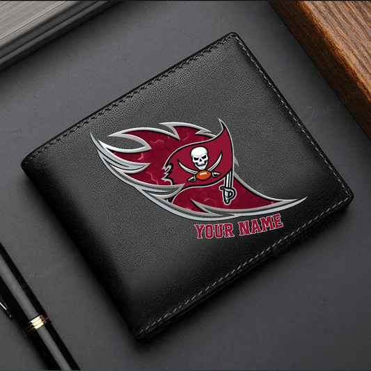 LIMITED EDITION - NEW CUSTOMIZED NFL10 TBB TAMPA BAY BUCCANEERS LEATHER WALLET
