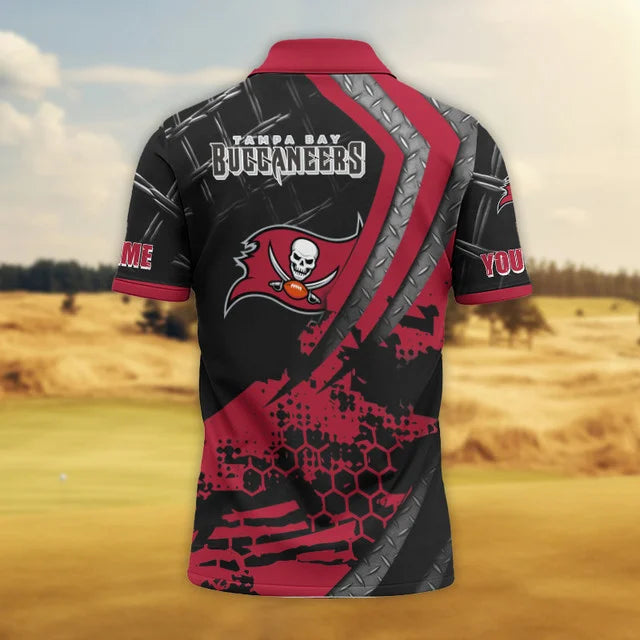LIMITED EDITION - NEW CUSTOMIZED NFL10 TBB TAMPA BAY BUCCANEERS POLO SHIRT