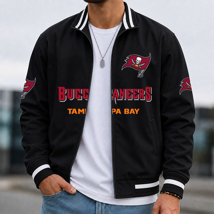 [SPECIAL OFFER] NEW CUSTOMIZED NFL10 TBB TAMPA BAY BUCCANEERS MEN'S CASUAL JACKET