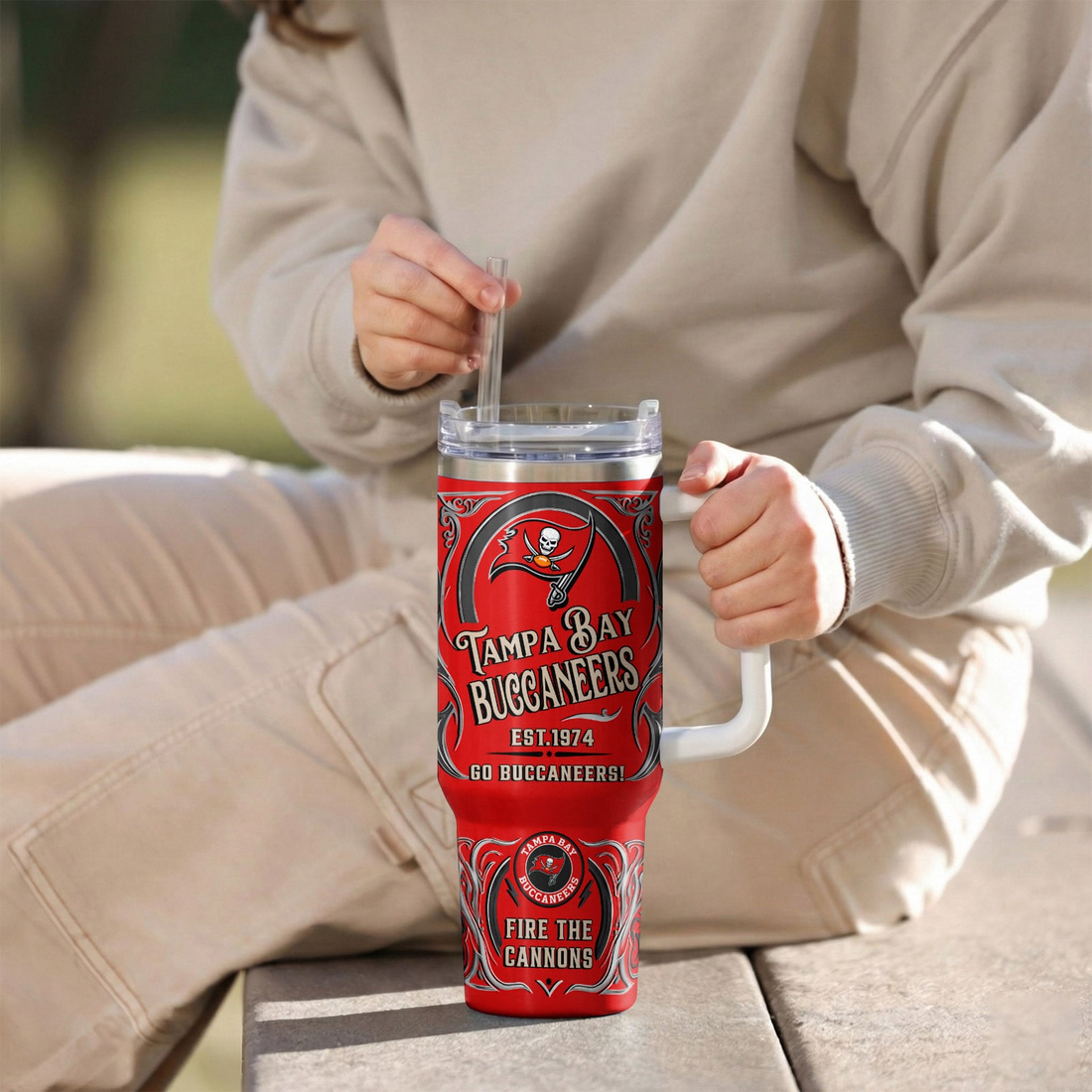 LIMITED EDITION - NEW CUSTOMIZED NFL10 TBB TAMPA BAY BUCCANEERS 40OZ TUMBLER