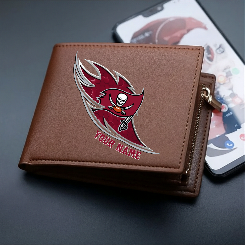 LIMITED EDITION - NEW CUSTOMIZED NFL10 TBB TAMPA BAY BUCCANEERS LEATHER WALLET