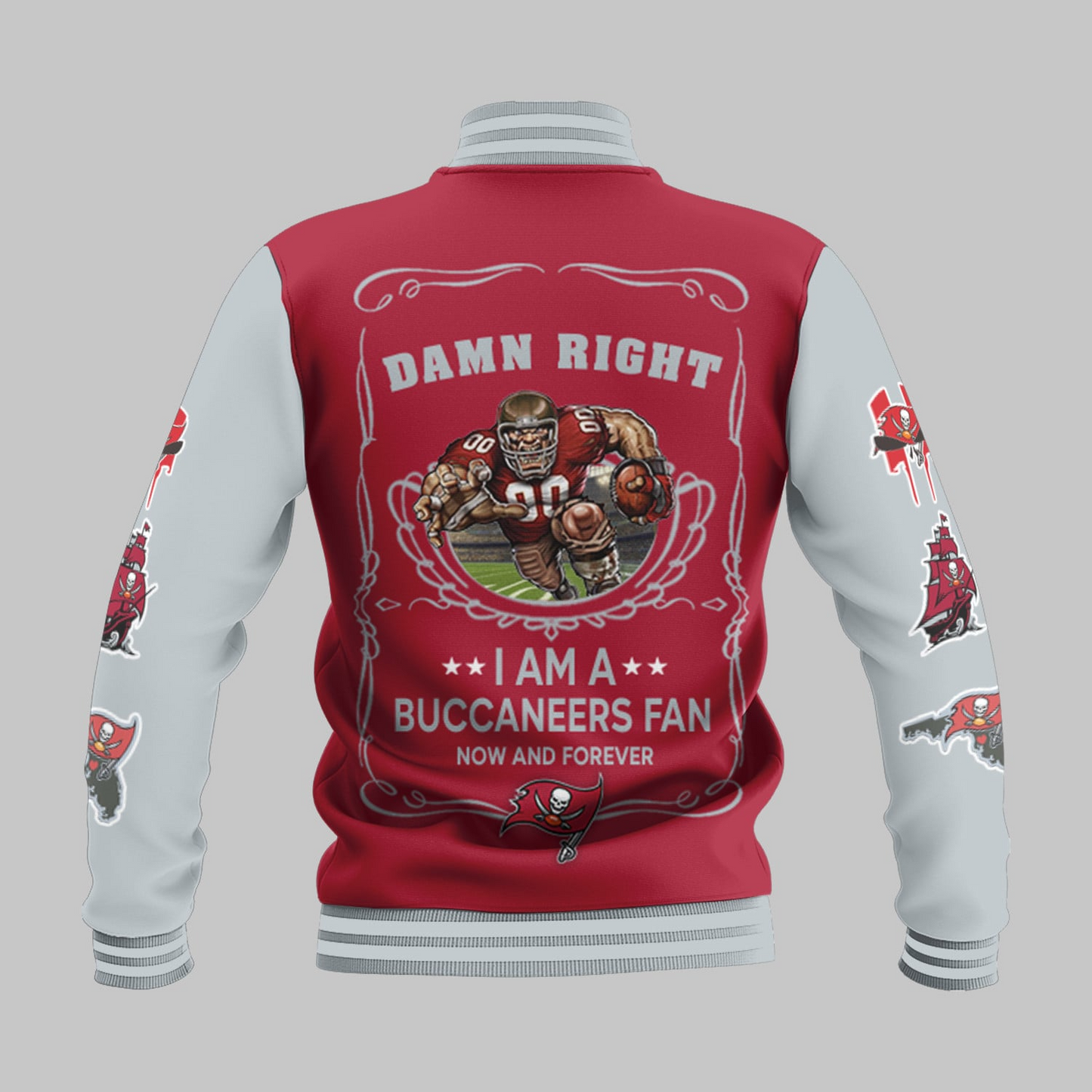 LIMITED EDITION - NEW CUSTOMIZED NFL10 TBB TAMPA BAY BUCCANEERS BASEBALL JACKET