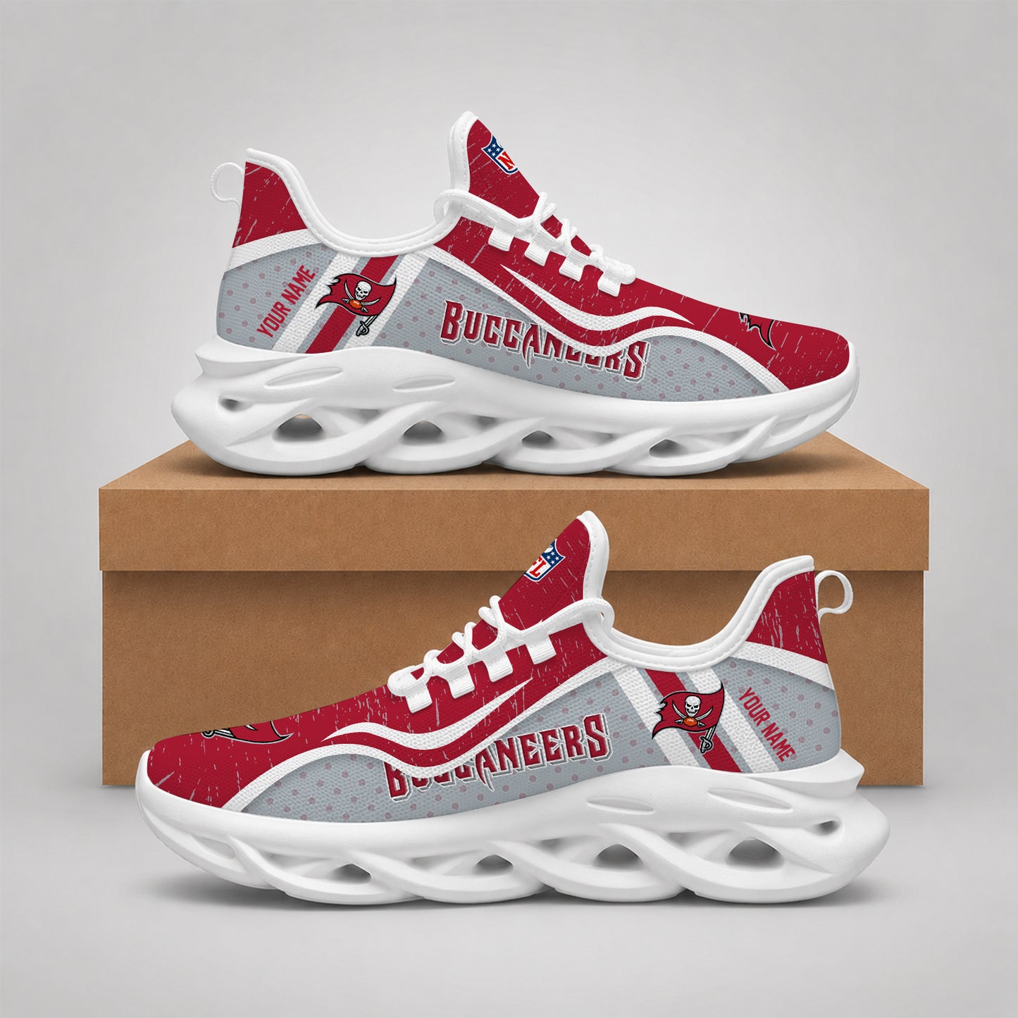 SPECIAL EDITION - NEW CUSTOMIZED NFL10 TBB TAMPA BAY BUCCANEERS MAX SOUL SHOES