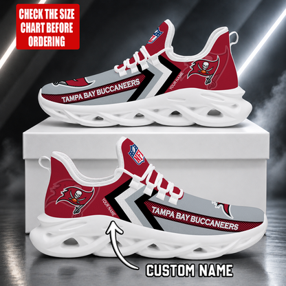 LIMITED EDITION - NEW CUSTOMIZED NFL10 TBB TAMPA BAY BUCCANEERS UNISEX MAX SOUL SHOES