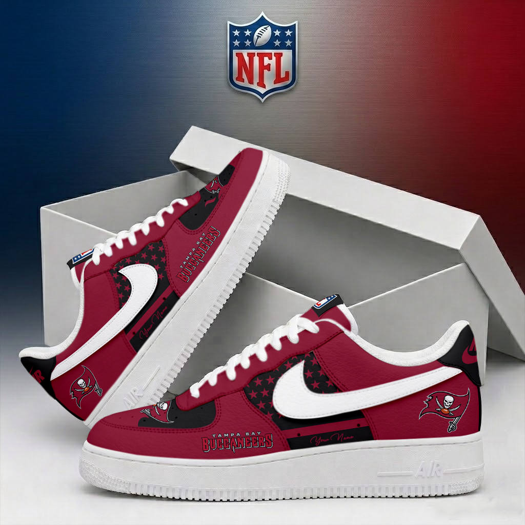 LIMITED EDITION - NEW CUSTOMIZED NFL10 TBB TAMPA BAY BUCCANEERS AF1 SHOES