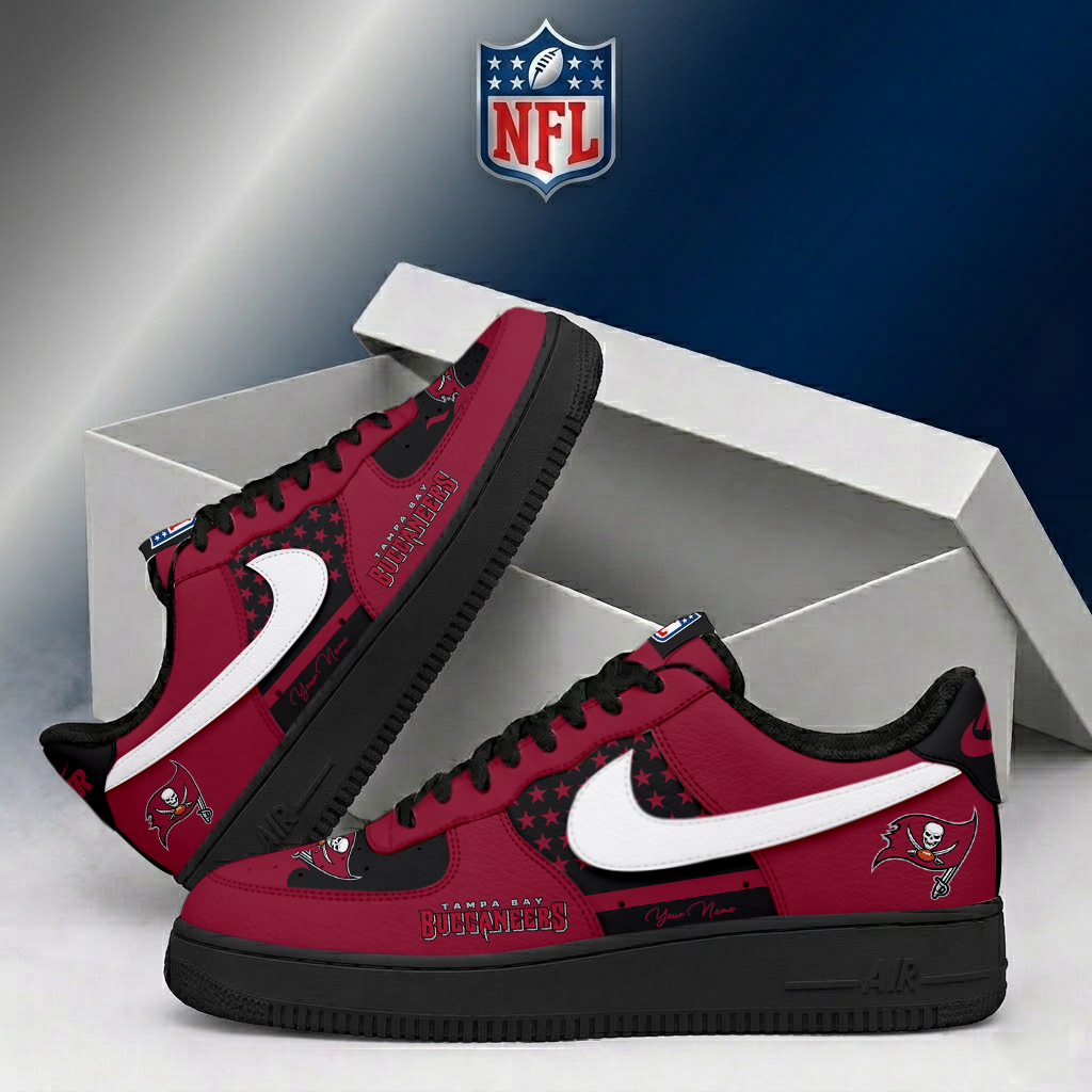 LIMITED EDITION - NEW CUSTOMIZED NFL10 TBB TAMPA BAY BUCCANEERS AF1 SHOES