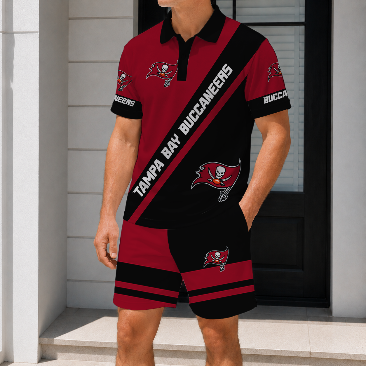 SPECIAL EDITION - NEW CUSTOMIZED NFL10 TBB TAMPA BAY BUCCANEERS POLO SHIRT & SHORT PANTS SET