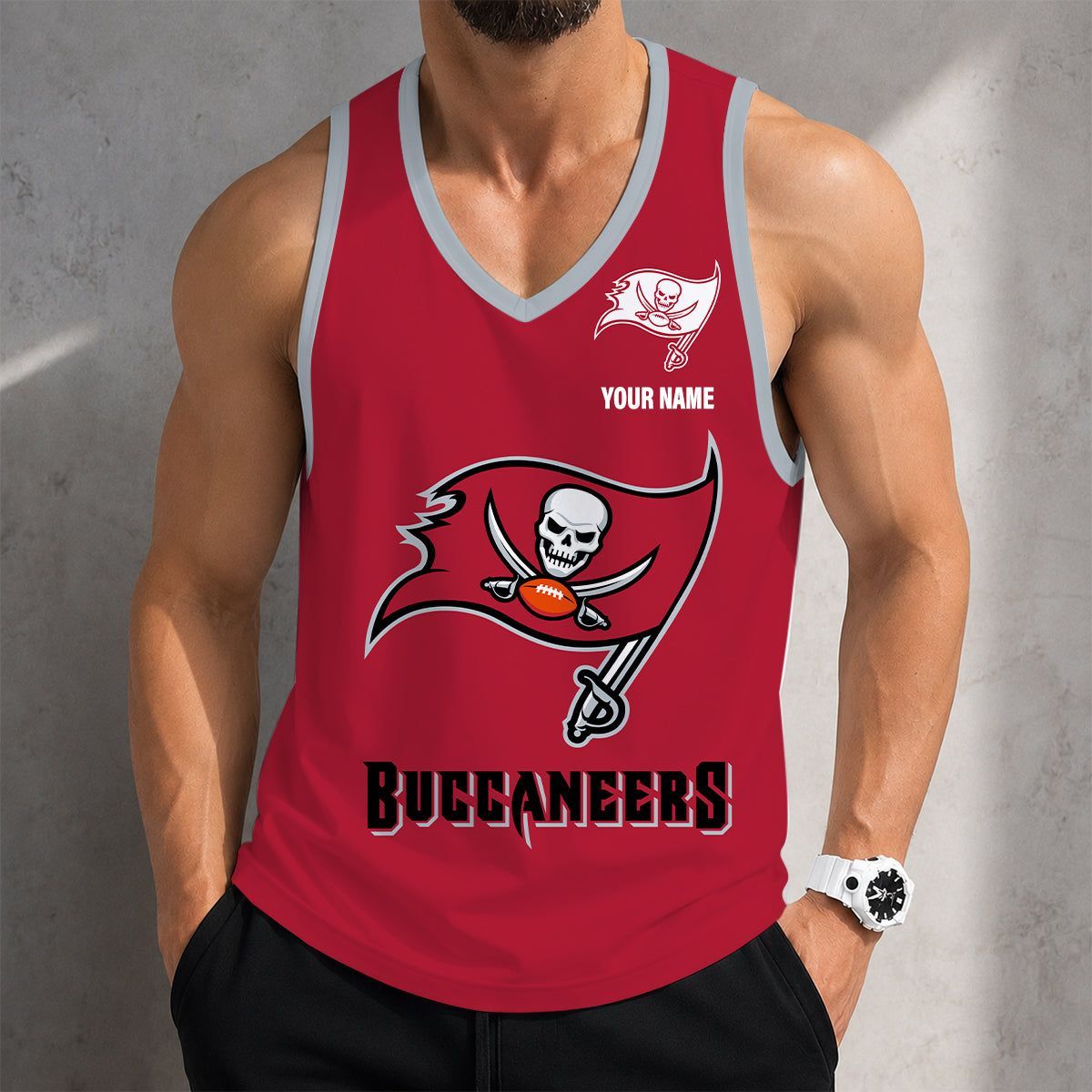 LIMITED EDITION - NEW CUSTOMIZED NFL10 TBB TAMPA BAY BUCCANEERS TANK TOP