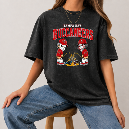 [SPECIAL OFFER] NEW CUSTOMIZED NFL10 TBB TAMPA BAY BUCCANEERS FUNNY MULTICOLOR WASHED TEE