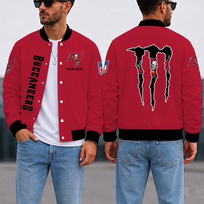 LIMITED EDITION - NEW CUSTOMIZED NFL10 TBB TAMPA BAY BUCCANEERS SATIN VARSITY & BASEBALL JACKET