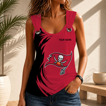 LIMITED EDITION - NEW CUSTOMIZED NFL10 TBB TAMPA BAY BUCCANEERS O-RING SHOULDER TANK TOP