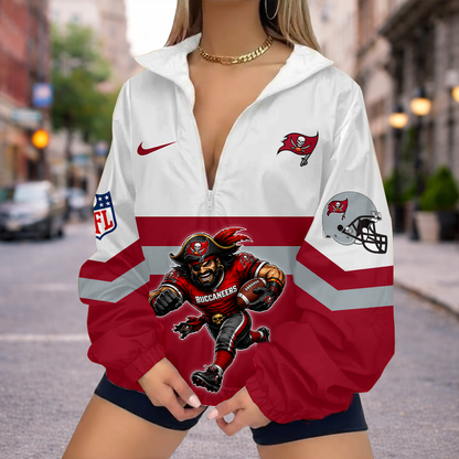 LIMITED EDITION - NEW CUSTOMIZED NFL10 TBB TAMPA BAY BUCCANEERS V-NECK ZIPPER SWEATSHIRT JACKET