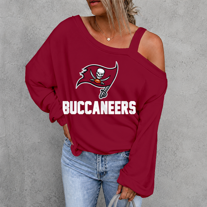 [SPECIAL OFFER] NEW CUSTOMIZED NFL10 TBB TAMPA BAY BUCCANEERS DROP SHOULDER SWEATSHIRT