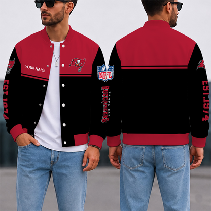 LIMITED EDITION - NEW CUSTOMIZED NFL10 TBB TAMPA BAY BUCCANEERS SATIN VARSITY & BASEBALL JACKET