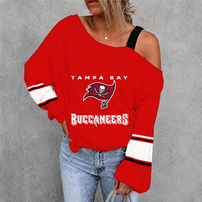 [SPECIAL OFFER] NEW CUSTOMIZED NFL10 TBB TAMPA BAY BUCCANEERS DROP SHOULDER SWEATSHIRT