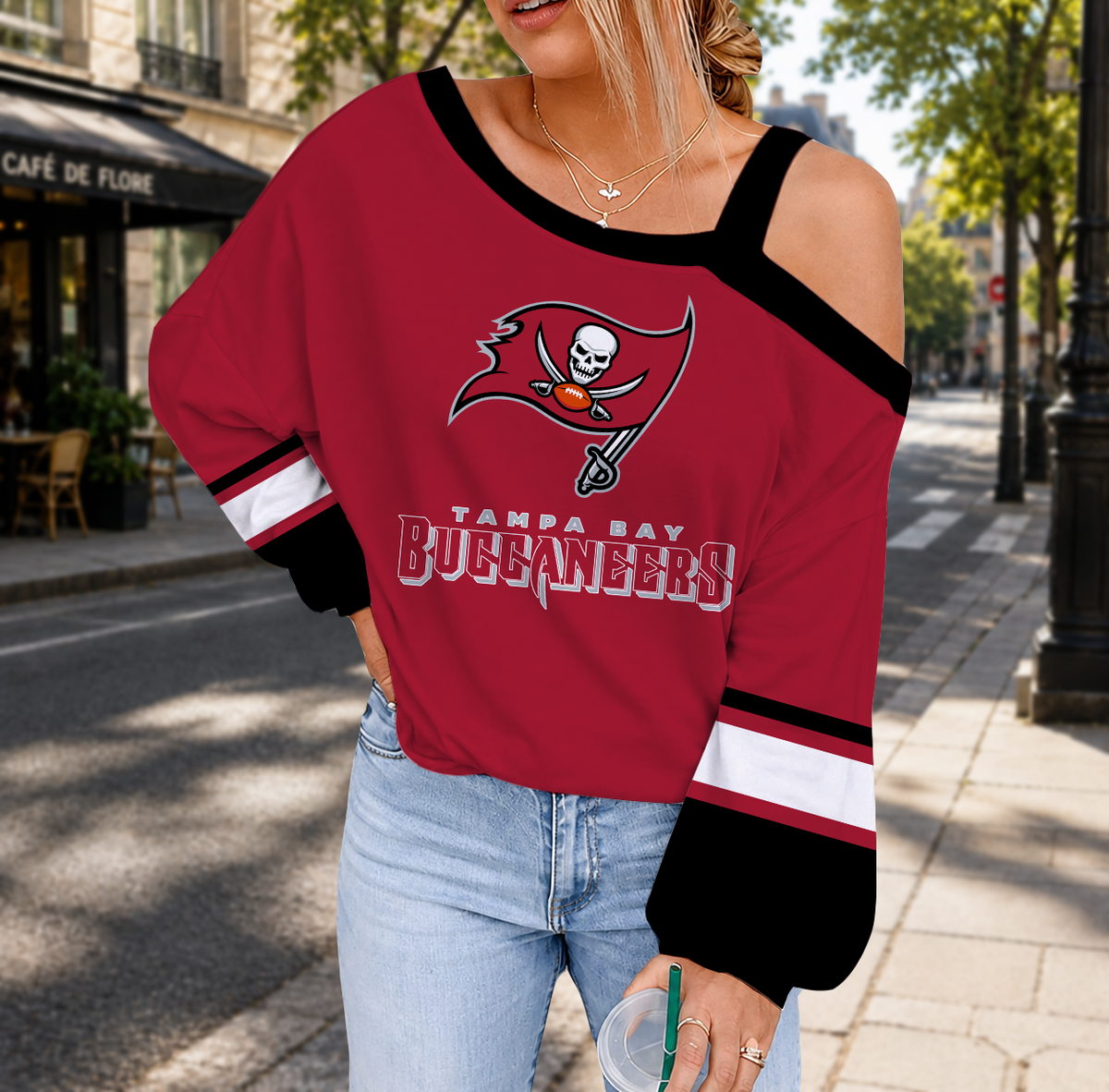 SPECIAL EDITION - NEW CUSTOMIZED NFL10 TBB TAMPA BAY BUCCANEERS DROP SHOULDER SWEATSHIRT