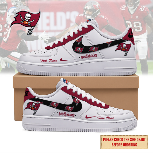 LIMITED EDITION - NEW CUSTOMIZED NFL10 TBB TAMPA BAY BUCCANEERS AF1 SHOES