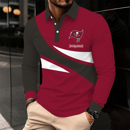 [SPECIAL OFFER] NEW CUSTOMIZED NFL10 TBB TAMPA BAY BUCCANEERS LONG SLEEVE POLO SHIRT
