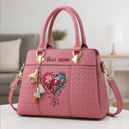LIMITED EDITION - NEW CUSTOMIZED NFL10 TBB TAMPA BAY BUCCANEERS ZIP HANDBAG MULTICOLOR