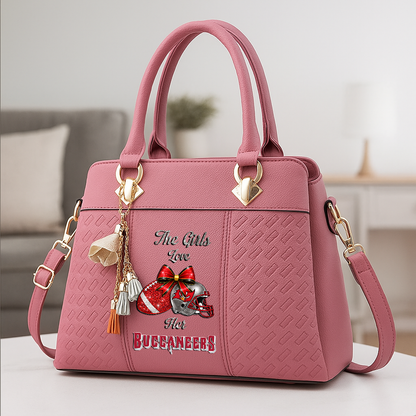 LIMITED EDITION - NEW CUSTOMIZED NFL10 TBB TAMPA BAY BUCCANEERS WOMEN'S ZIP HANDBAG MULTICOLOR