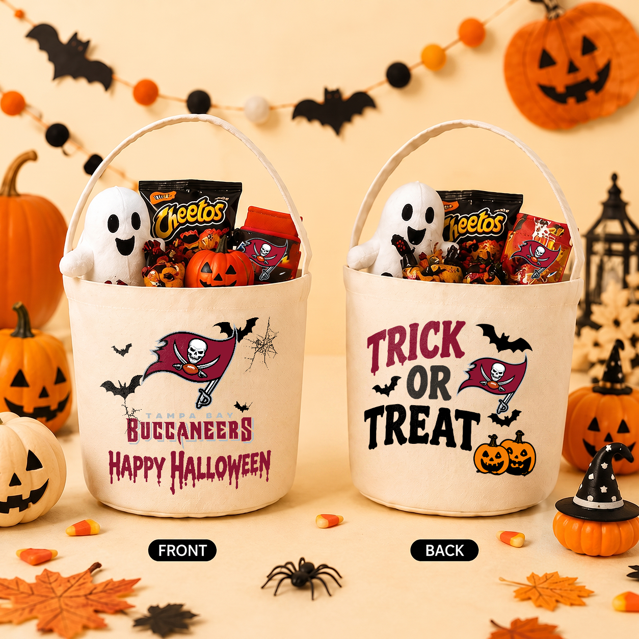 [SPECIAL OFFER] NEW CUSTOMIZED NFL10 TBB TAMPA BAY BUCCANEERS HALLOWEEN BASKET