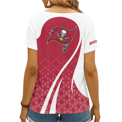 LIMITED EDITION - NEW CUSTOMIZED NFL10 TBB TAMPA BAY BUCCANEERS V-NECK FEMALE SHIRT