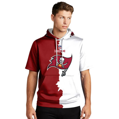 LIMITED EDITION - NEW CUSTOMIZED NFL10 TBB TAMPA BAY BUCCANEERS SHORT SLEEVE HOODIE T-SHIRT