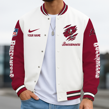 LIMITED EDITION - NEW CUSTOMIZED NFL10 TBB TAMPA BAY BUCCANEERS BASEBALL JACKET