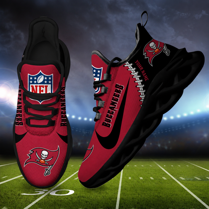 LIMITED EDITION - NEW CUSTOMIZED NFL10 TBB TAMPA BAY BUCCANEERS UNISEX MAX SOUL SHOES