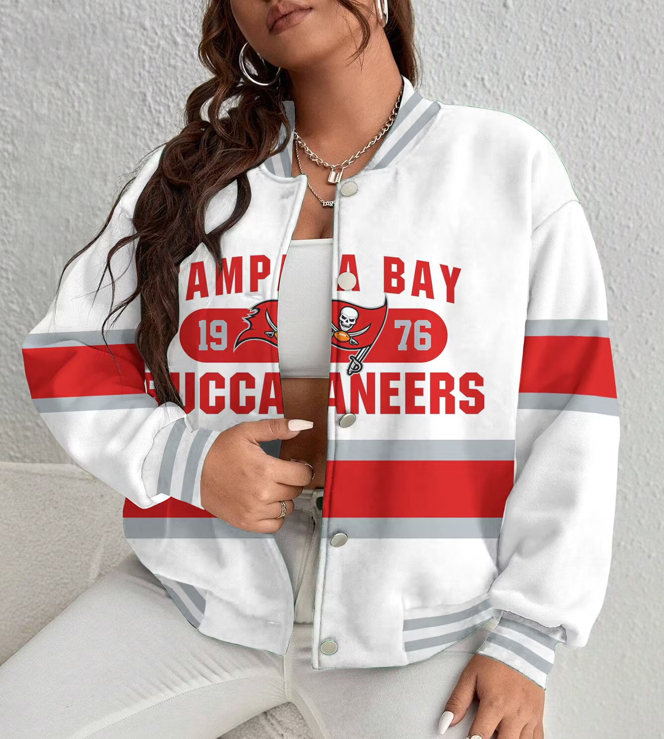 LIMITED EDITION - NEW CUSTOMIZED NFL10 TBB TAMPA BAY BUCCANEERS SATIN VARSITY & BASEBALL JACKET