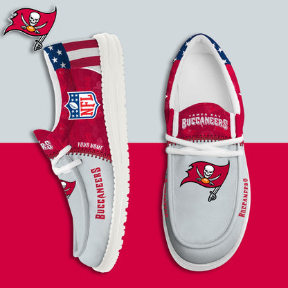 LIMITED EDITION - NEW CUSTOMIZED NFL10 TBB TAMPA BAY BUCCANEERS LOAFER SHOES