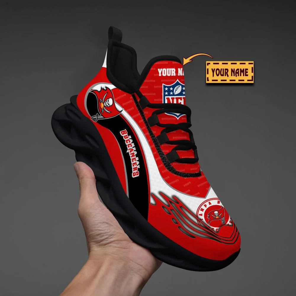 LIMITED EDITION - NEW CUSTOMIZED NFL10 TBB TAMPA BAY BUCCANEERS UNISEX MAX SOUL SHOES