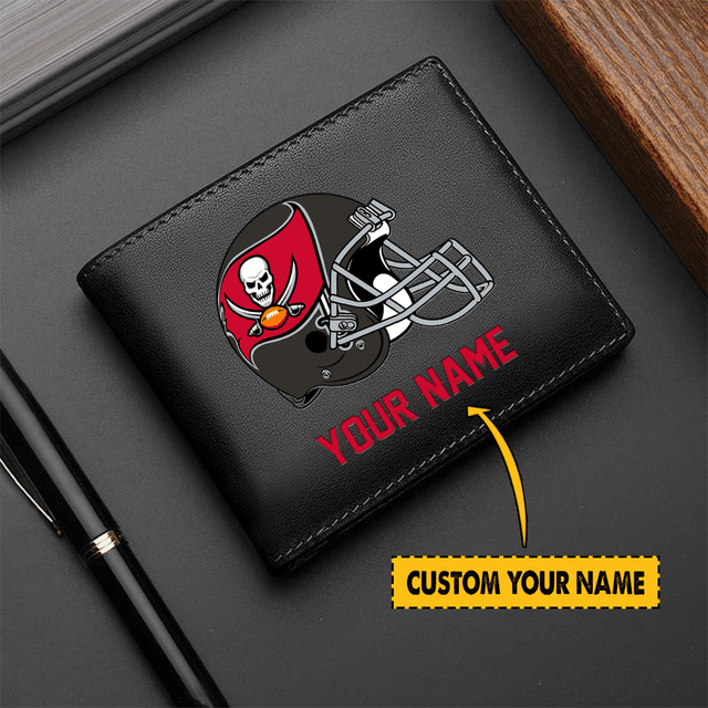 LIMITED EDITION - NEW CUSTOMIZED NFL10 TB BUCCANEERS LEATHER WALLET