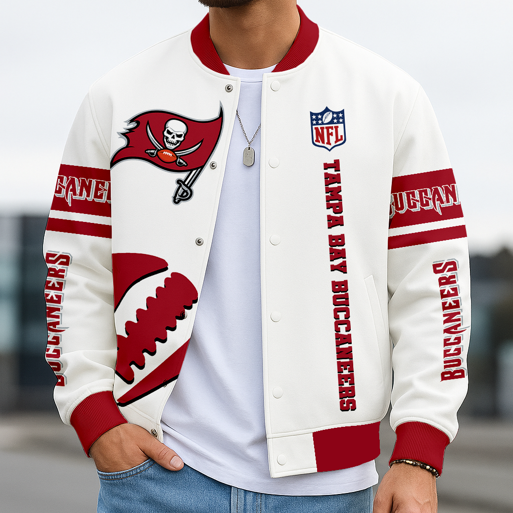 LIMITED EDITION - NEW CUSTOMIZED NFL10 TBB TAMPA BAY BUCCANEERS BASEBALL JACKET