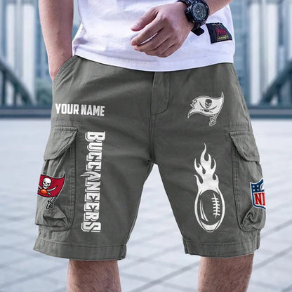 [SPECIAL OFFER] NEW CUSTOMIZED NFL10 TBB TAMPA BAY BUCCANEERS CARGO SHORTS