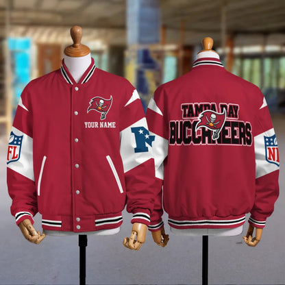 [HOT DEAL] NEW CUSTOMIZED NFL10 TBB TAMPA BAY BUCCANEERS SATIN VARSITY & BASEBALL JACKET