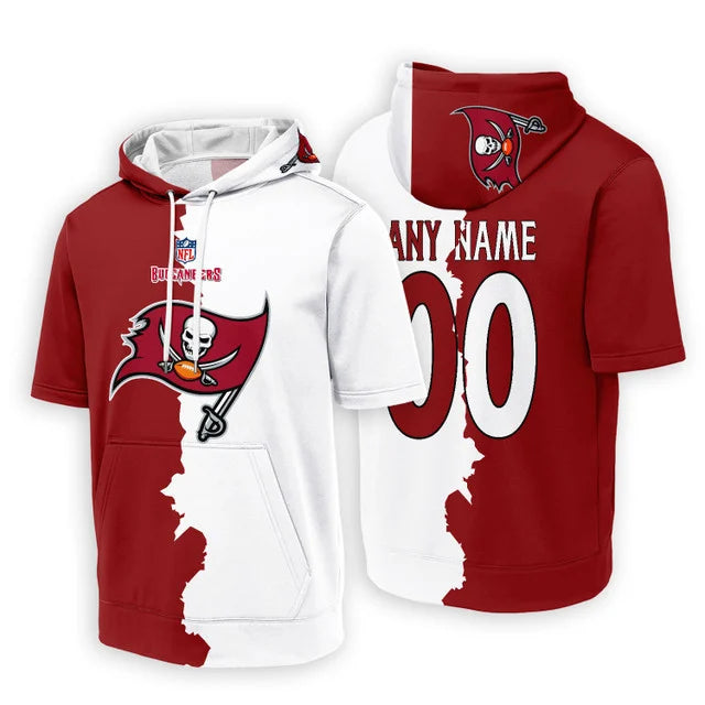 LIMITED EDITION - NEW CUSTOMIZED NFL10 TBB TAMPA BAY BUCCANEERS SHORT SLEEVE HOODIE T-SHIRT