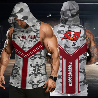 LIMITED EDITION - NEW CUSTOMIZED NFL10 TBB TAMPA BAY BUCCANEERS HOODED TANK TOP