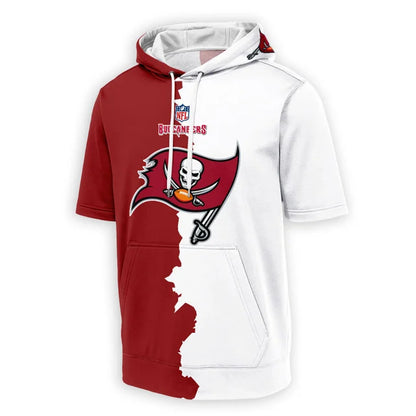 LIMITED EDITION - NEW CUSTOMIZED NFL10 TBB TAMPA BAY BUCCANEERS SHORT SLEEVE HOODIE T-SHIRT