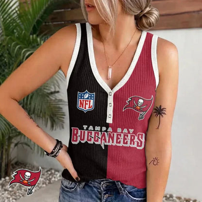 [SPECIAL OFFER] NEW CUSTOMIZED NFL10 TBB TAMPA BAY BUCCANEERS WOMEN'S V-NECK TANK TOP