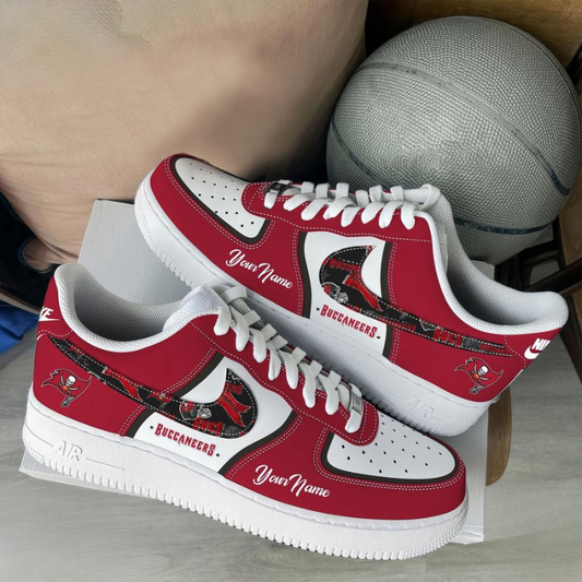 LIMITED EDITION - NEW CUSTOMIZED NFL10 TBB TAMPA BAY BUCCANEERS AF1 SNEAKERS