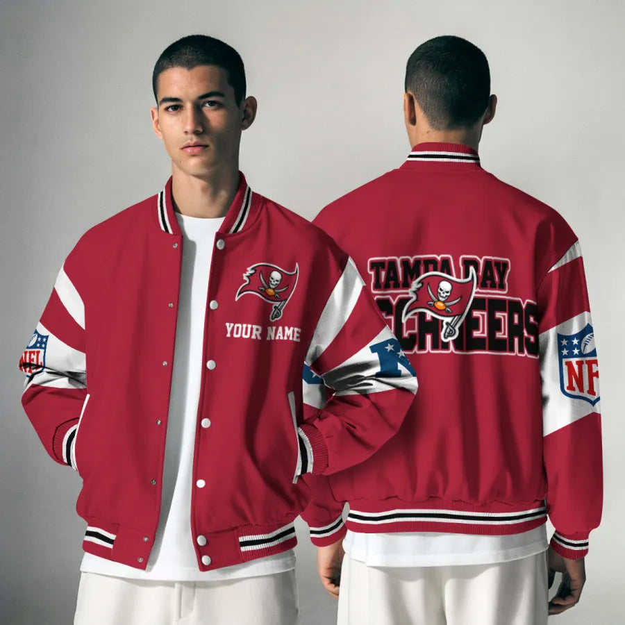 [HOT DEAL] NEW CUSTOMIZED NFL10 TBB TAMPA BAY BUCCANEERS SATIN VARSITY & BASEBALL JACKET